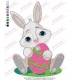 Rabbit Smiley Holding Colored Egg Embroidery Design